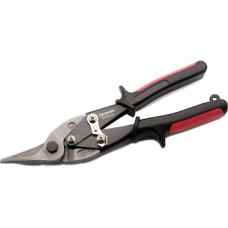 Dynamic Tools 10" Aviation Snips, Cuts Left, Red Handle D055030